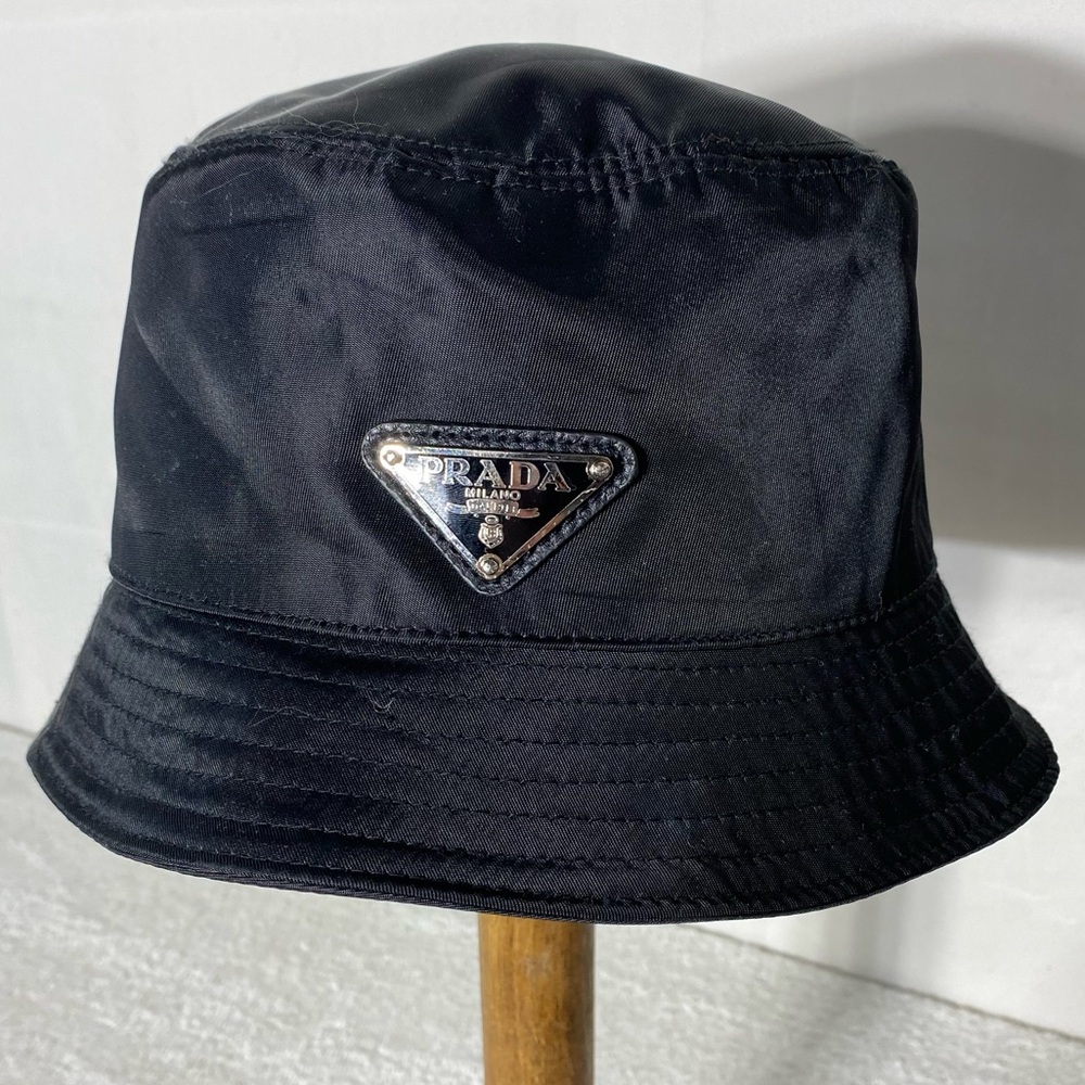 Prada Classic Black Re Nylon Bucket Hat M - Picture 3 of 13